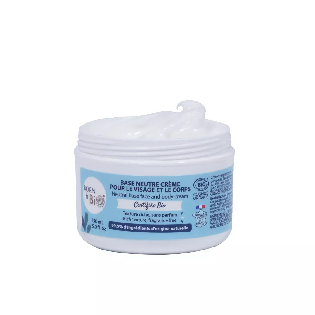 Base crème visage, corps neutre bio