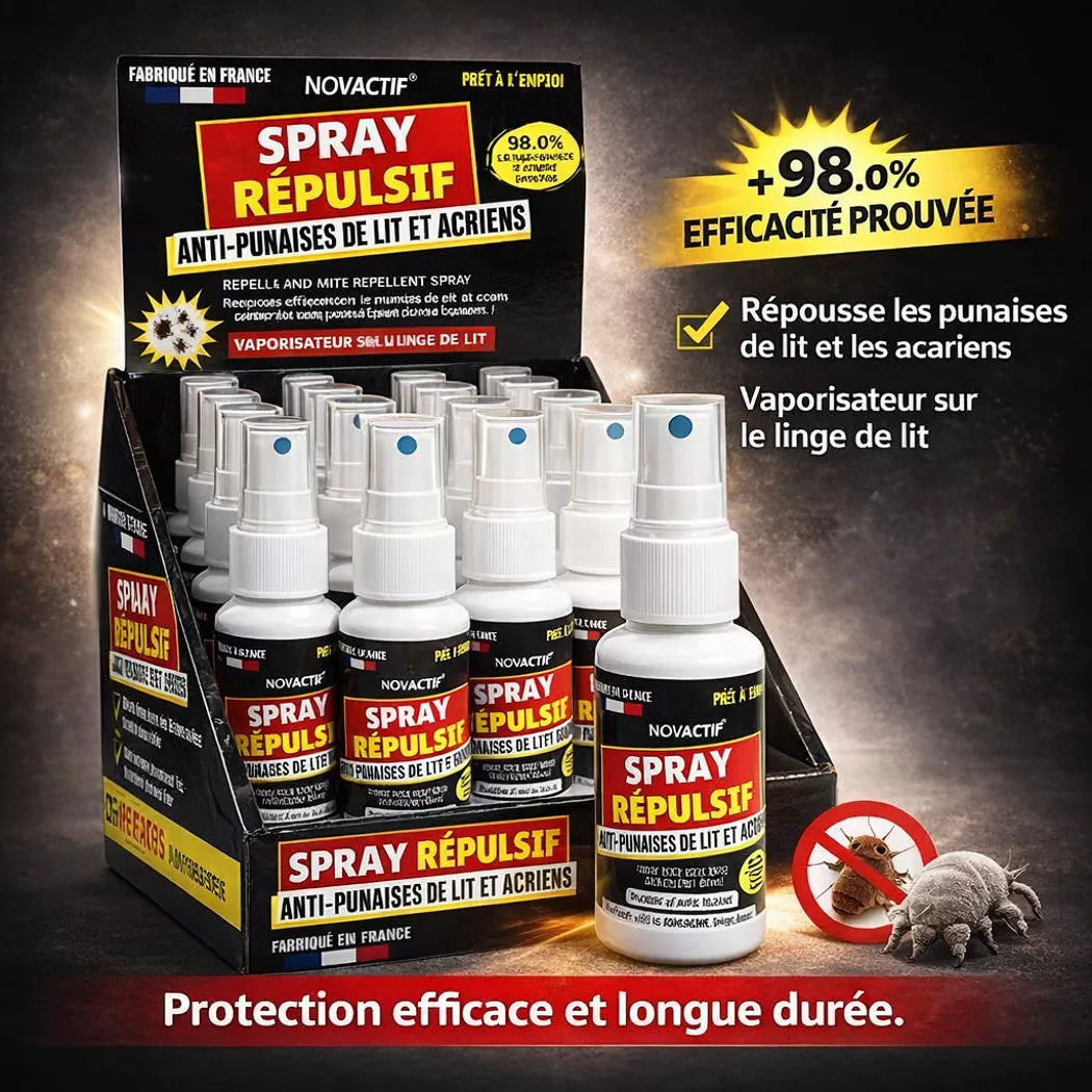 Spray répulsifs punaises de lit et acariens