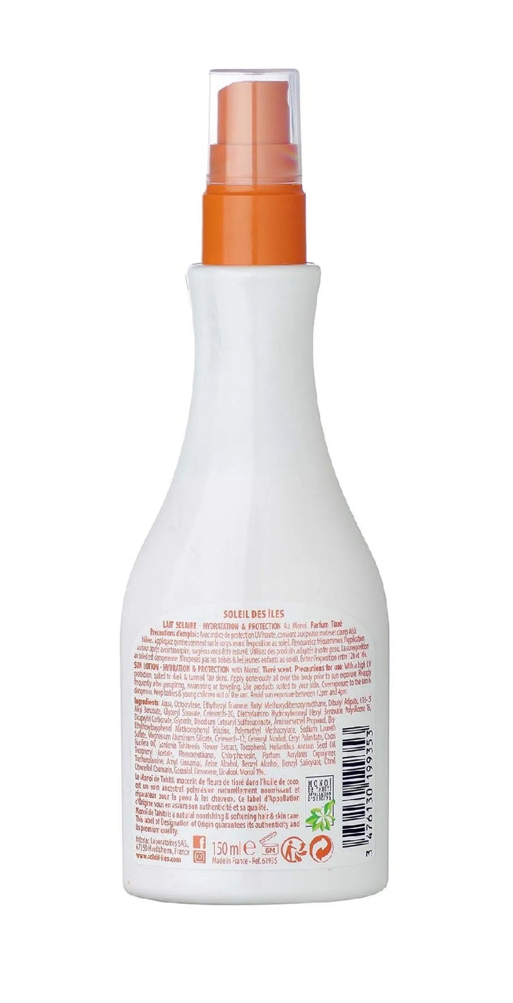 Lait solaire SPF 30 au Monoï