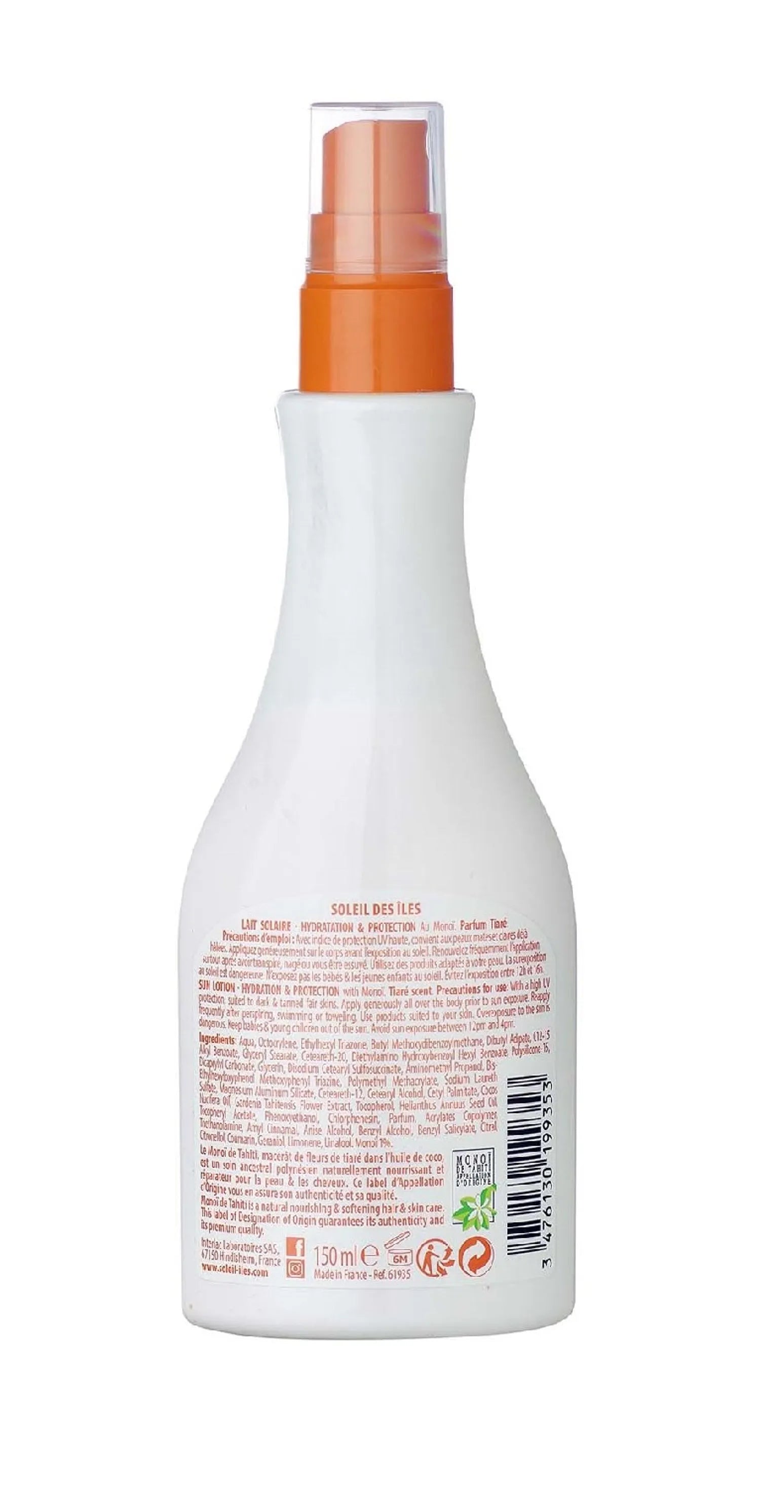 Lait solaire SPF 30 au Monoï